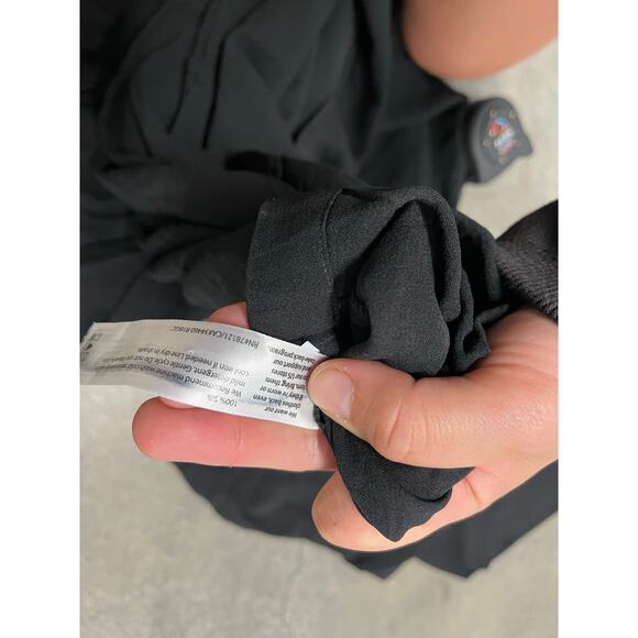 Eileen Fisher 100% Silk Short Sleeve Black Shift Dress Midi Size L - Picture 6 of 6